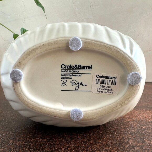 Crate & Barrel Ivory Ceramic Stoneware Pitcher By B. Eigen 8x9 NWT - Picture 6 of 8